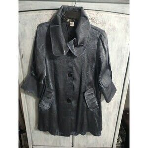 Damee Ruffled 3/4 Sleeve Jacket Blue Boho Vintage Y2K Classy Blue Medium